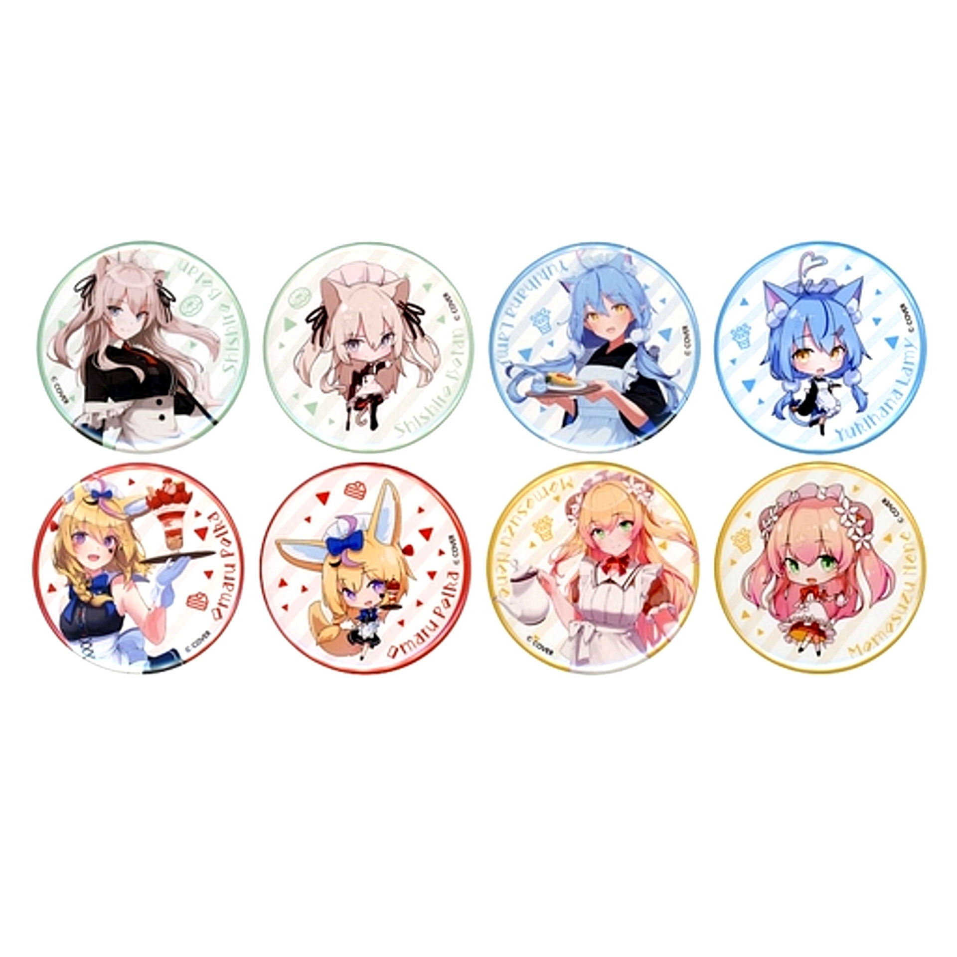 Set of 8 Hololive 5th Gen Virtual YouTuber Hololive Trading Button Village Vanguard Online Store Limited [USED]