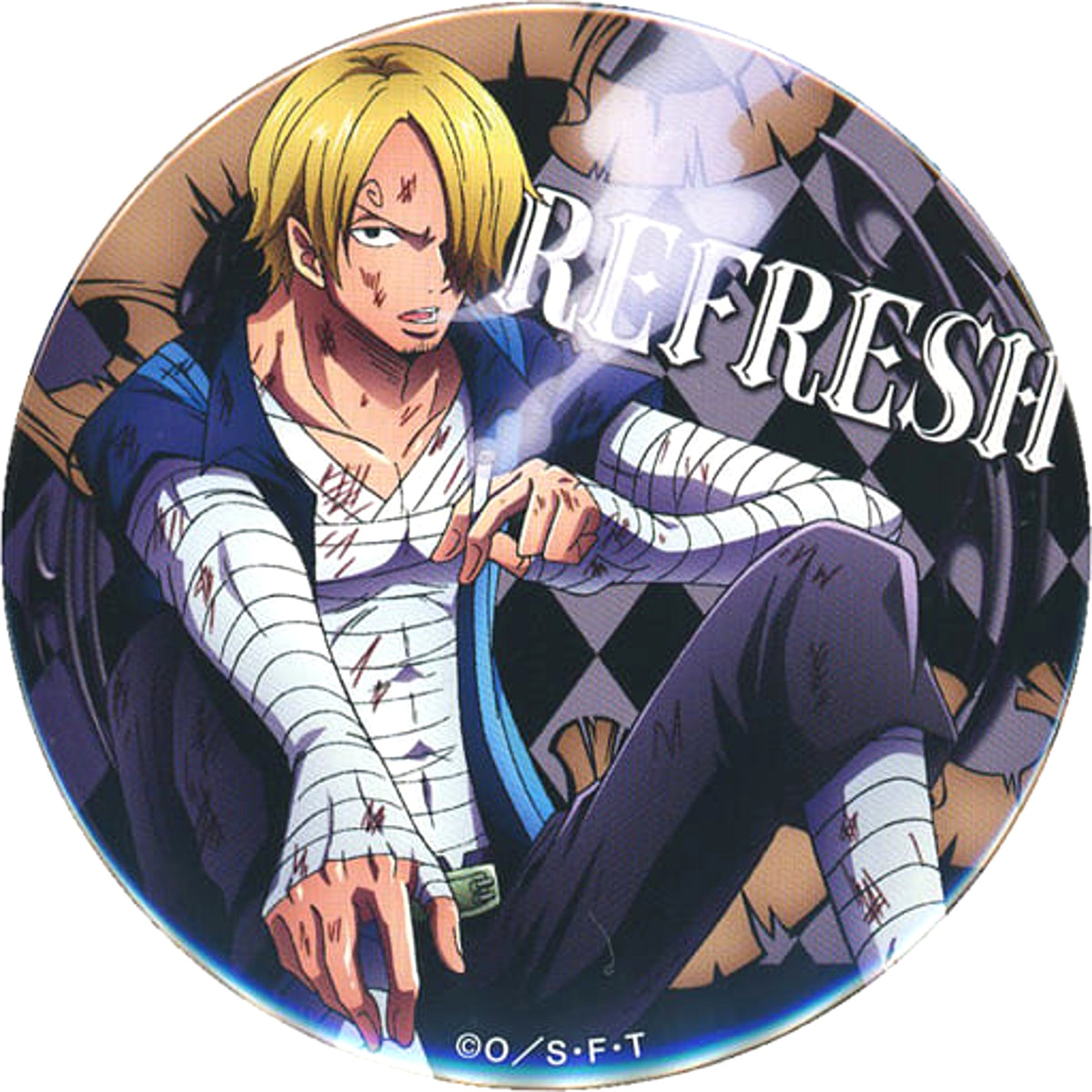 One Piece Sanji Bandage Yakara Can Badge SANJI Straw Store Limited Buttons [USED]