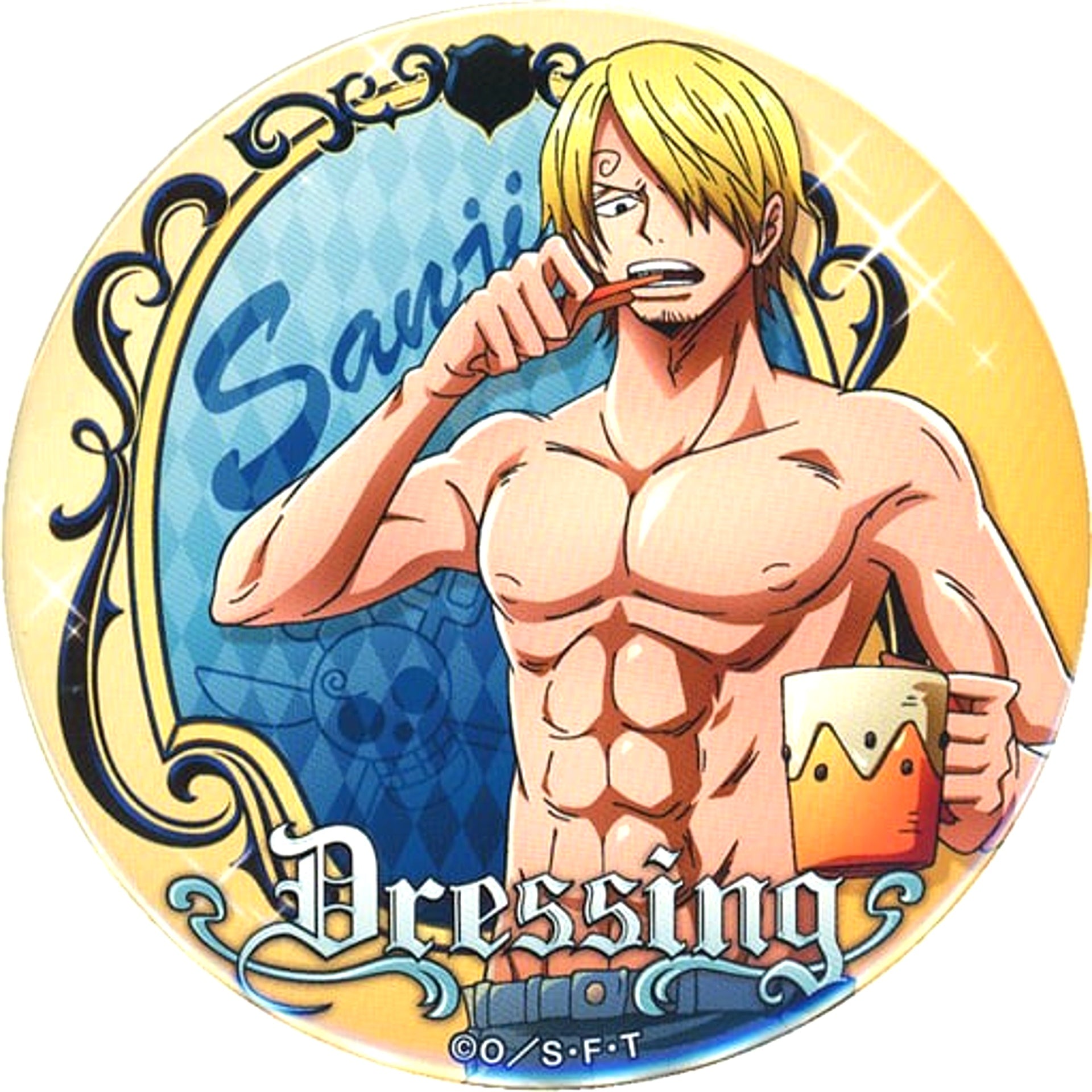 Sanji Shirtless One Piece Yakara Button SANJI Mugiwara Store Limited [USED]