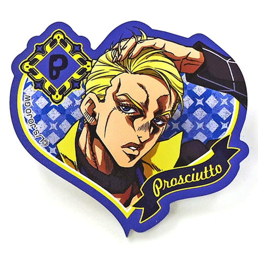JoJo's Bizarre Adventure: Golden Wind & Stone Ocean Prosciutto Heart Shaped Glitter Acrylic Badge Vol.1 Anime Commemorative Special Event Jojo New Journey Vol.1 Limited Buttons [USED]