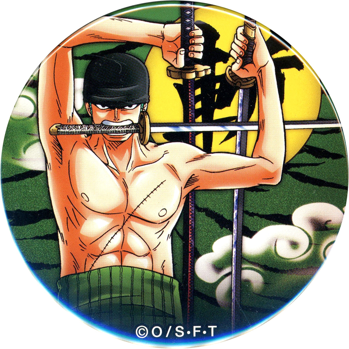 One Piece Roronoa Zoro Yakara Can Badge Part 10 Beast Buttons [USED]