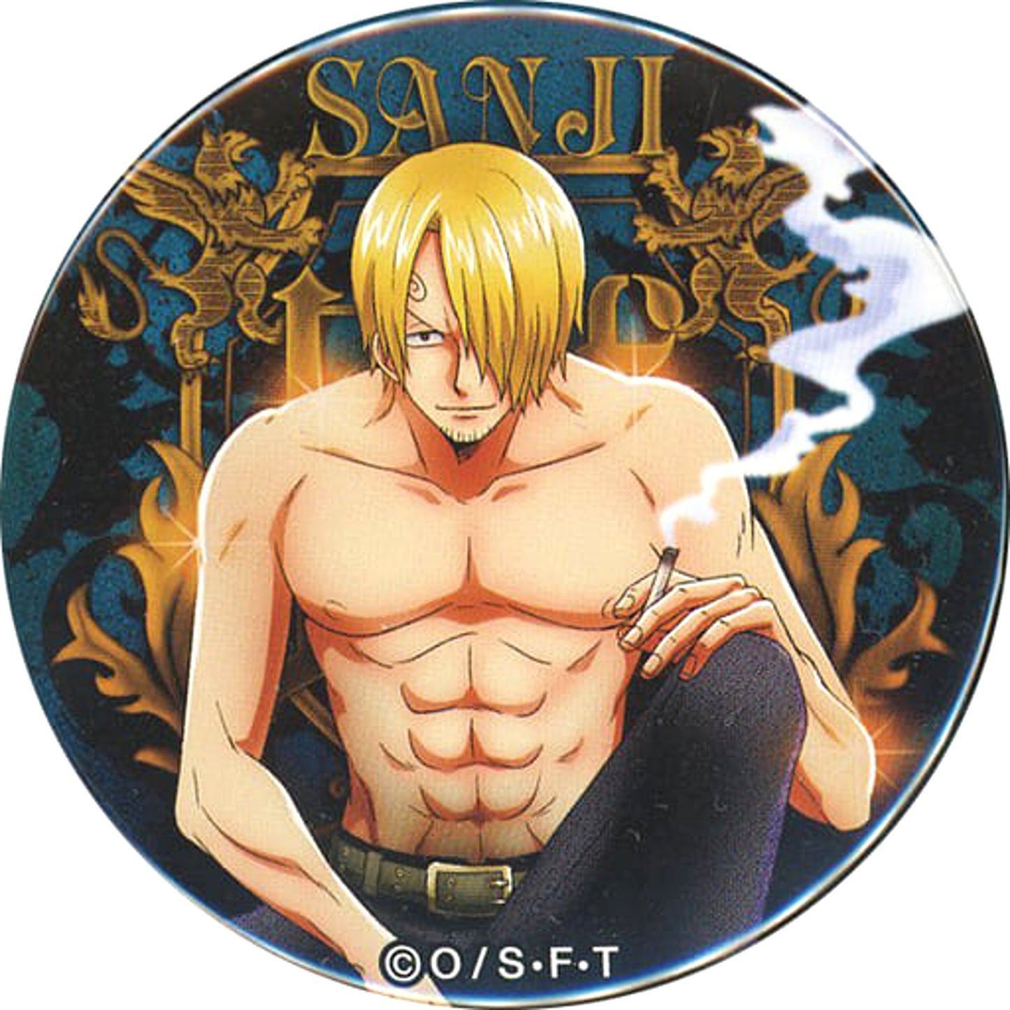 Sanji One Piece Yakara Button Part 10 BEAST [USED]
