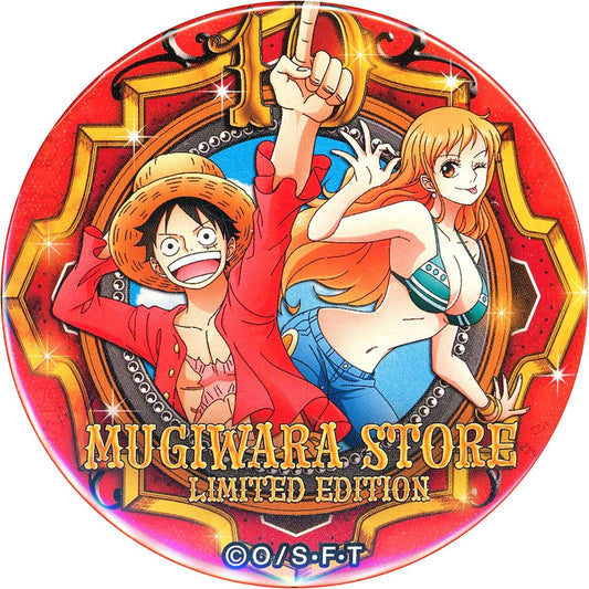 Monkey D. Luffy, Nami One Piece Yakara Button 10th Wave BEAST Straw Store Limited Design [USED]