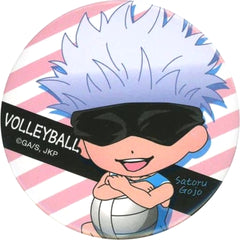 Jujutsu Kaisen Satoru Gojo Volleyball Background: Stripes Club Activities Series Can Badge Baseball / Volleyball Buttons [USED]