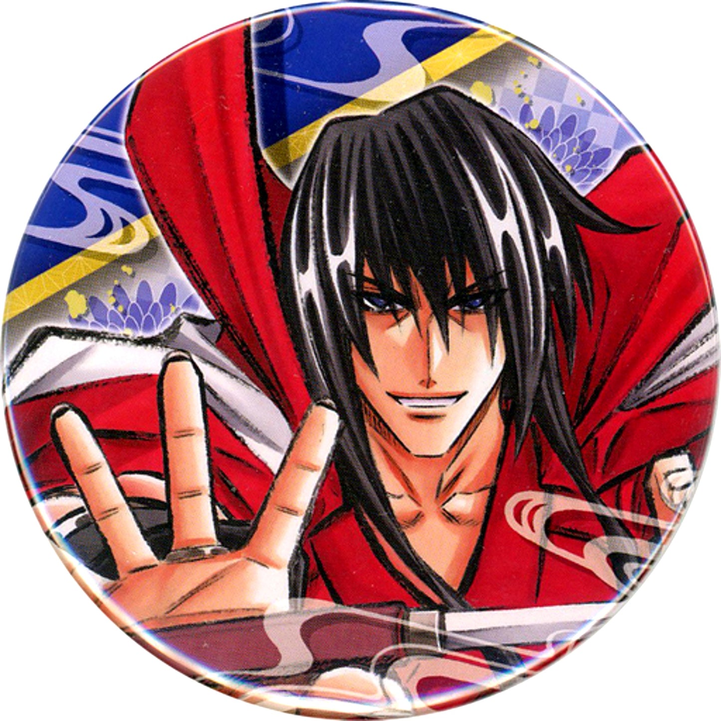 Seijuro Hiko Rurouni Kenshin Exhibition 25th Anniversary Collection Button [USED]