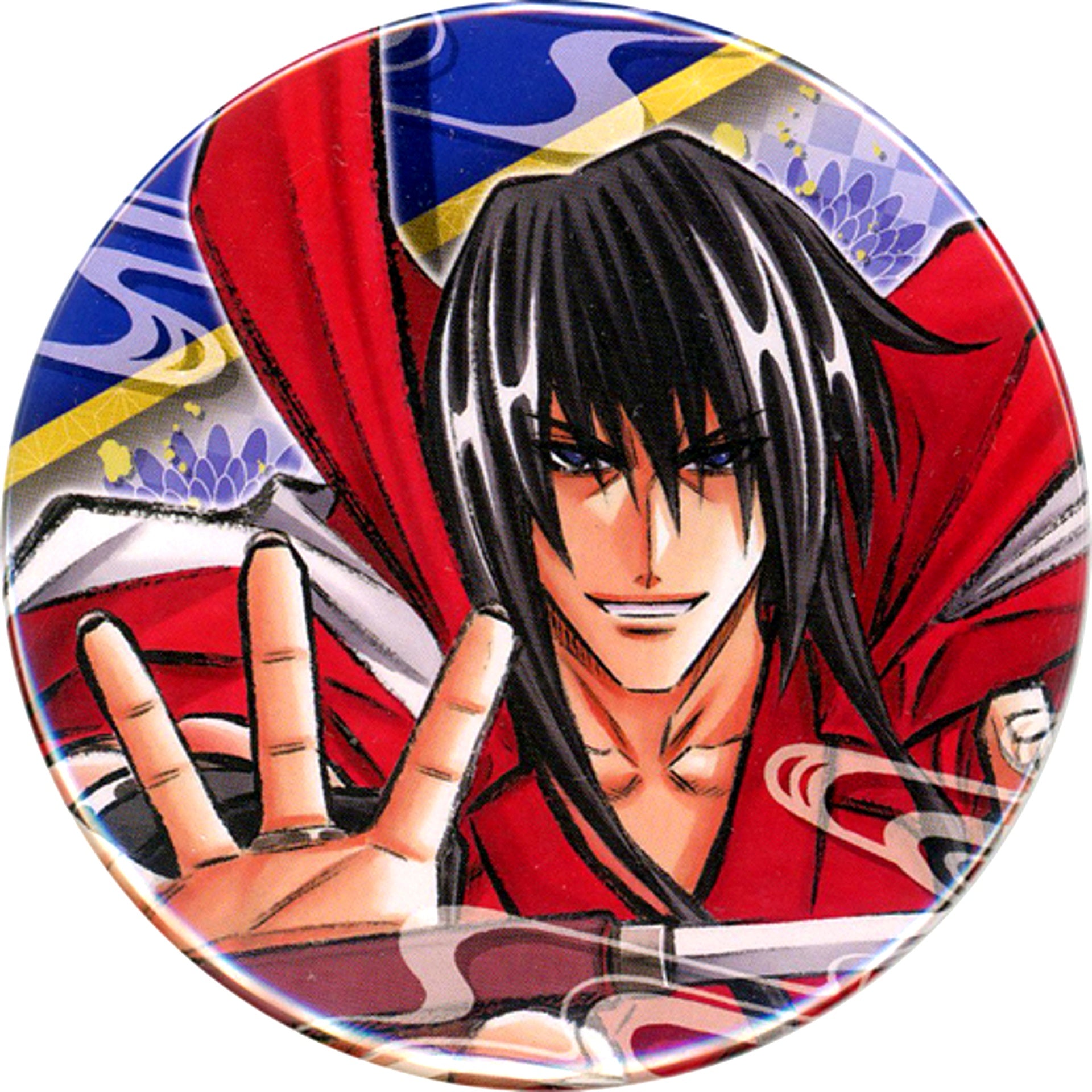 Seijuro Hiko Rurouni Kenshin Exhibition 25th Anniversary Collection Button [USED]