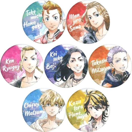 Manjiro Sano & Others Tokyo Revengers All 7 Types Set Art-Pic Chara Badge Collection Art-Pic [USED]