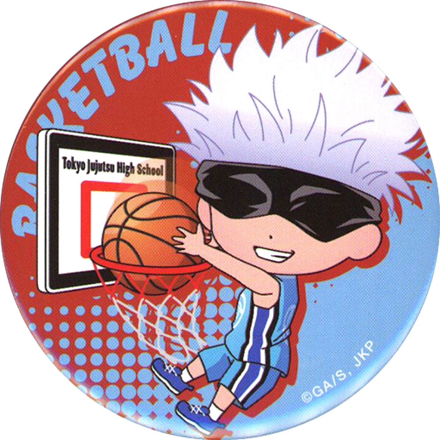 Satoru Gojo Basketball Colorful Background Jujutsu Kaisen Club Activity Series Button [USED]