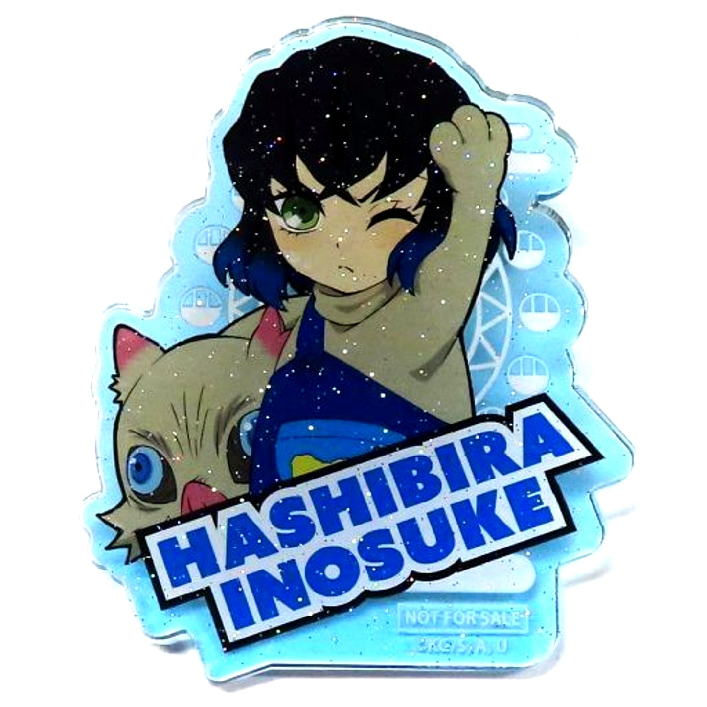 Inosuke Hashibira Glitter Acrylic Badge Demon Slayer: Kimetsu no Yaiba Tokyo Dome City Attractions Ennichi Game Prize B [USED]