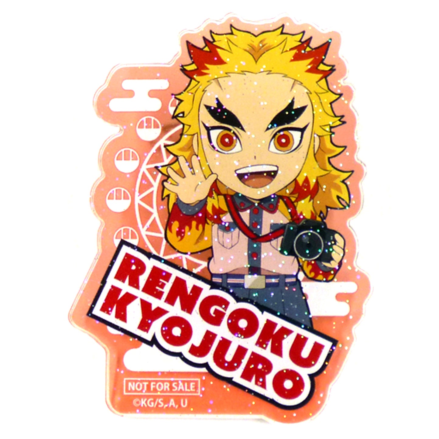 Kyojuro Rengoku Demon Slayer Glitter Acrylic Badge Ennichi Game Prize B Tokyo Dome City Attractions [USED]
