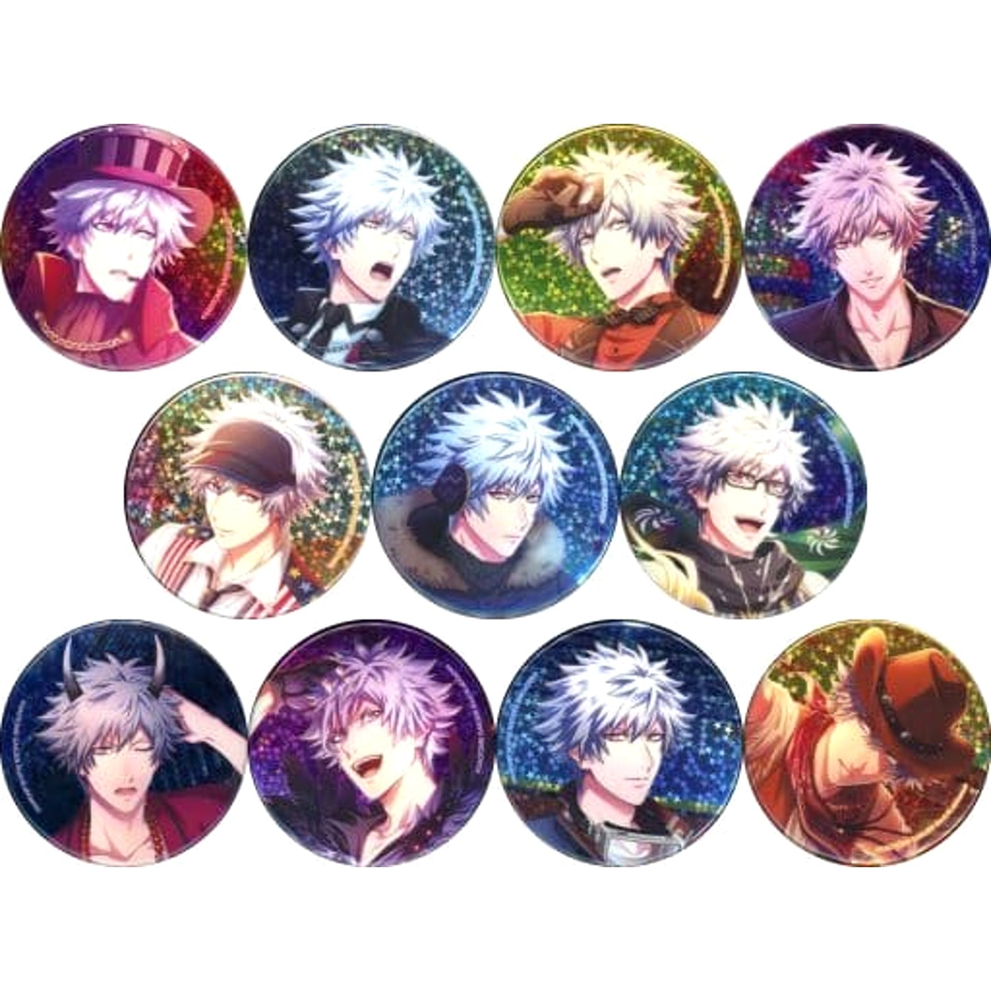 Uta no Prince Sama Shining Live Ranmaru Kurosaki Trading Star Hologram Can Badge Ranmaru Kurosaki Collection animate Limited All 11 Types Set Buttons [USED]