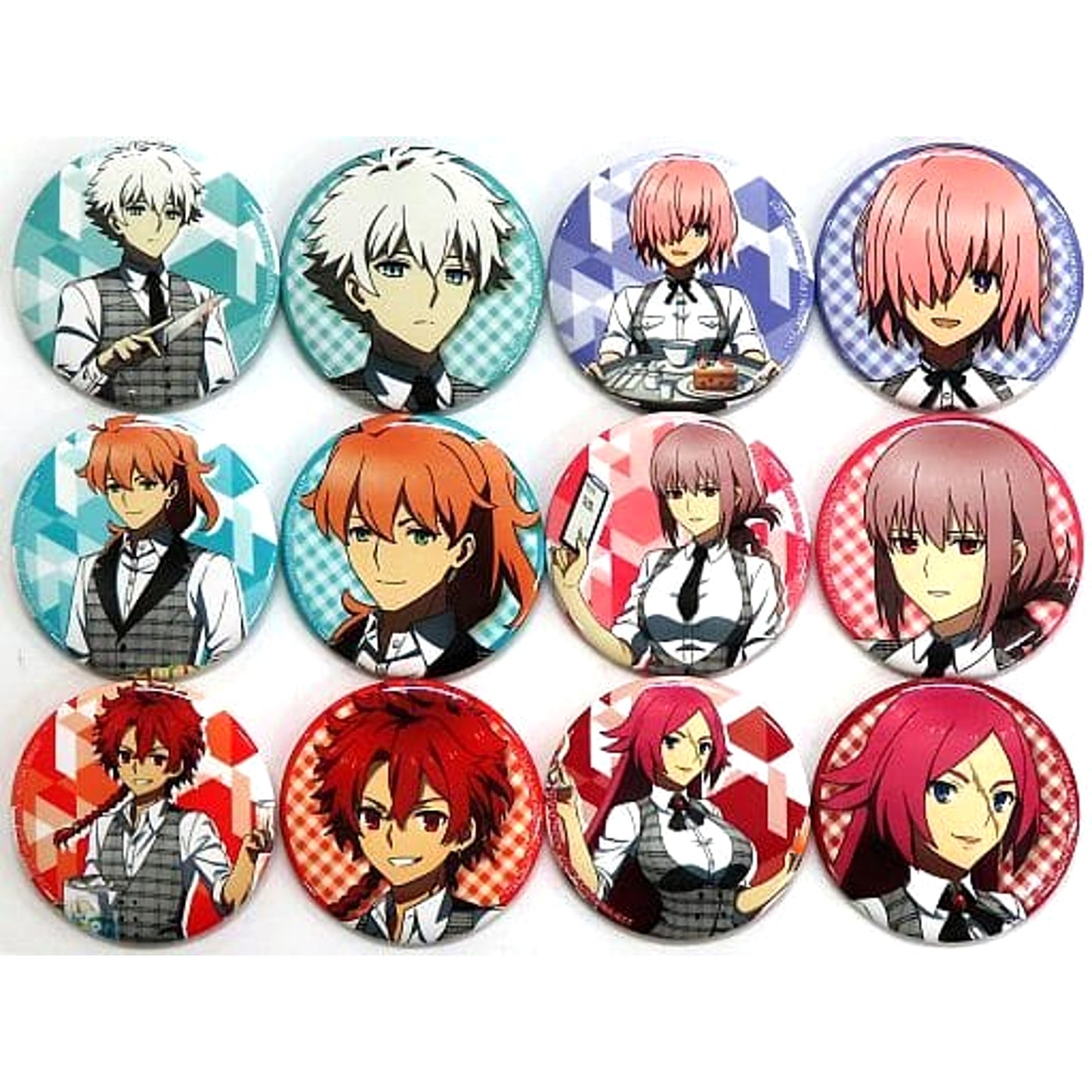 Fate/Grand Order: Final Singularity Grand Temple of Time: Solomon Mash Kyrielight & Others Trading Can Badge Sweets Paradise Limited All 12 Types Set Buttons [USED]
