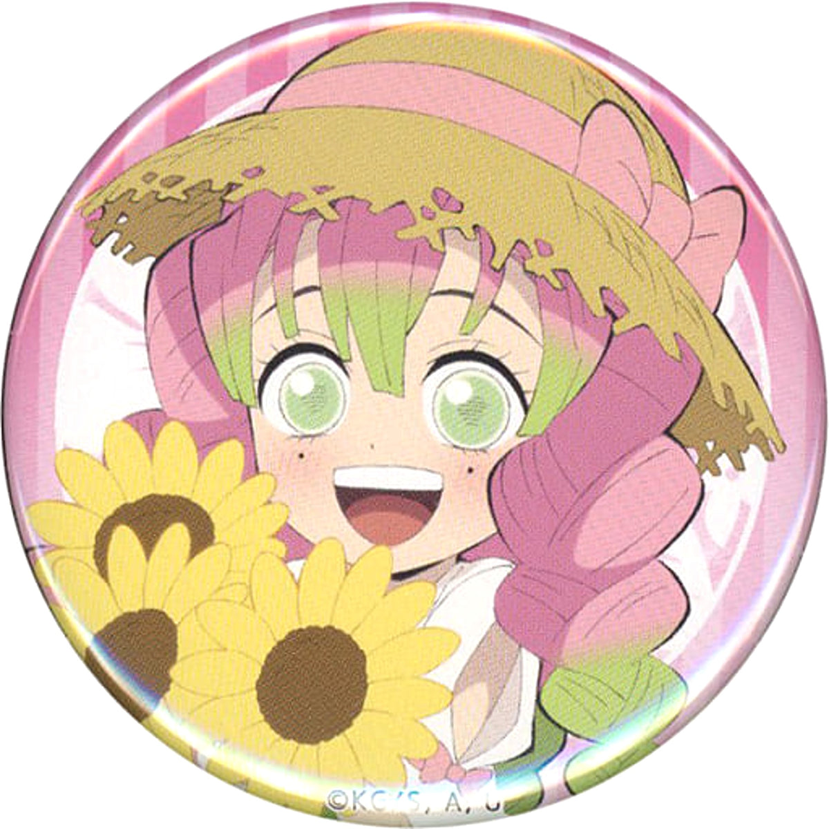 Demon Slayer: Kimetsu no Yaiba Mitsuri Kanroji Normal 57mm Random Can Badge Group B ufotable cafe Summer Vacation Event Limited Buttons [USED]