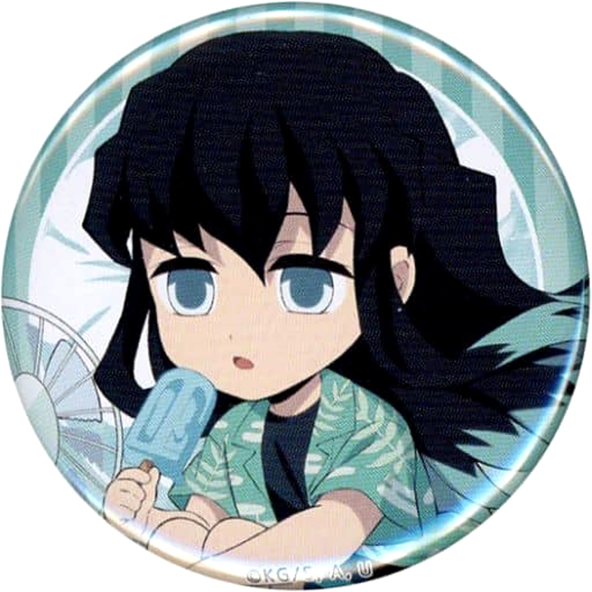 Demon Slayer: Kimetsu no Yaiba Muichirou Tokitou 57mm Random Can Badge Group B ufotable cafe Summer Vacation Event Limited Buttons [USED]