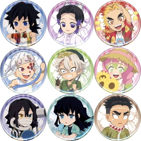Demon Slayer: Kimetsu no Yaiba Shinobu Kocho & Others 57mm Random Can Badge Group B Normal ufotable cafe Summer Vacation Event Limited All 9 Types Set Buttons [USED]