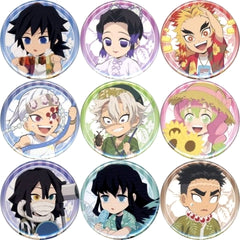 Demon Slayer: Kimetsu no Yaiba Shinobu Kocho & Others 57mm Random Can Badge Group B Normal ufotable cafe Summer Vacation Event Limited All 9 Types Set Buttons [USED]