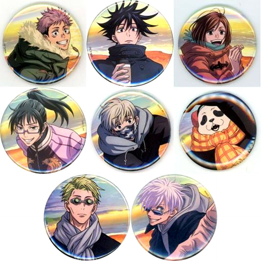 Set of 8 Anime Jujutsu Kaisen Exhibition 2nd Kyoto Sister School Goodwill Event Death Painting Trading Button [USED]