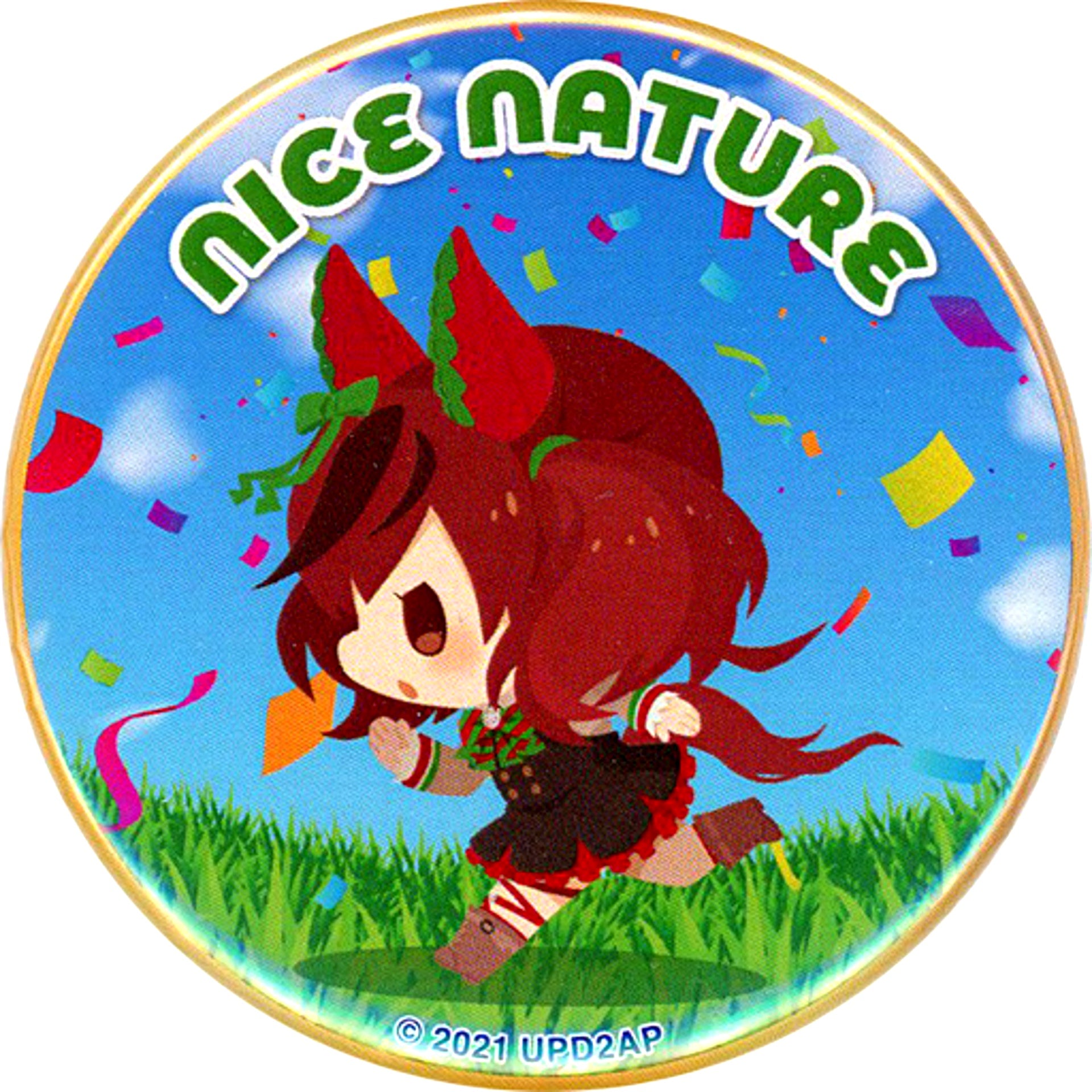 Nice Nature CharaDri Uma Musume Pretty Derby Season 2 COLLABO CAFE HONPO Mini Character Button A [USED]