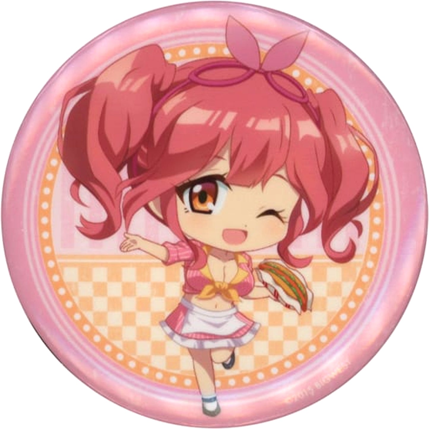 Macross Delta Makina Nakajima Mini Character Trading Can Badge Cafe Ver. Chugai Grace Cafe Limited Buttons [USED]