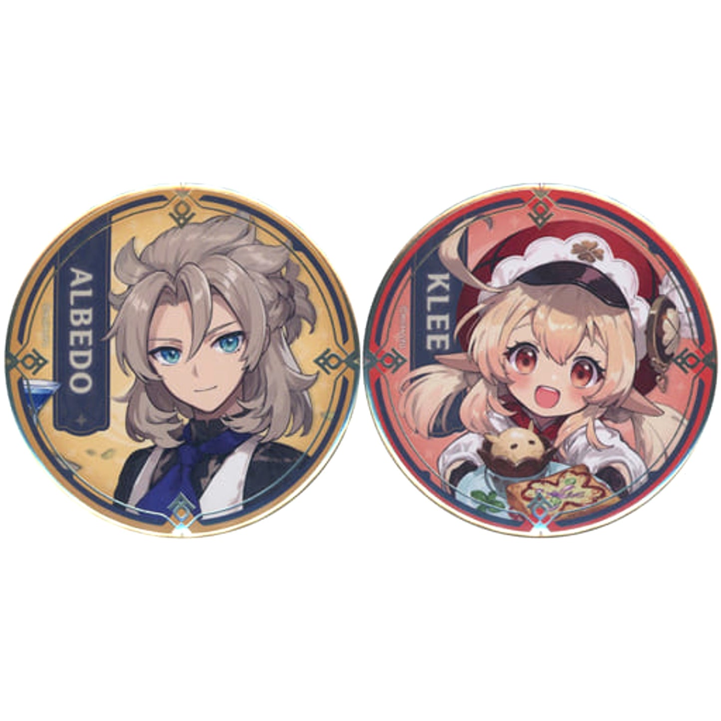 Genshin Albedo Klee Collaboration Costume Can Badge Set Sweets Paradise Soyokaze no Kyoen Limited Set of 2 Buttons [USED]