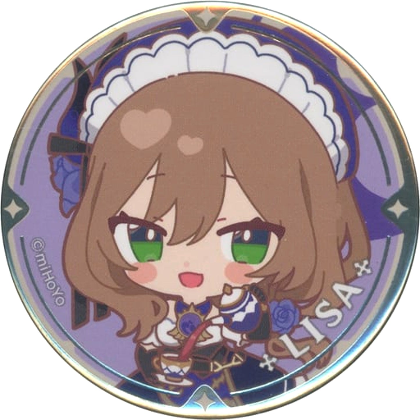 Genshin Lisa Chibi Chara Trading Can Badge Sweets Paradise Soyokaze no Kyoen Limited Buttons [USED]