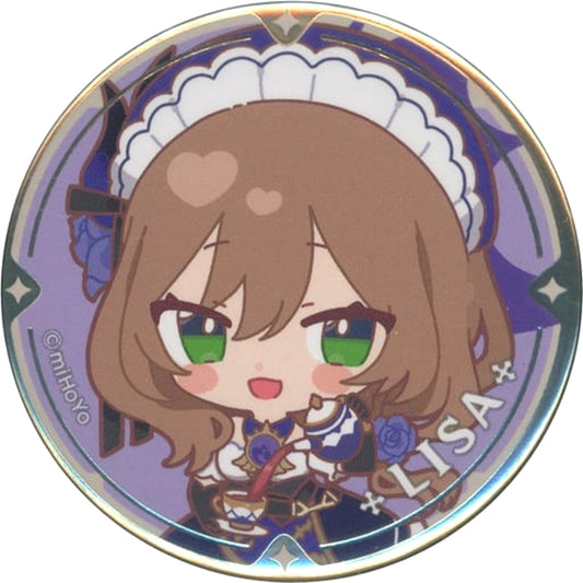 Genshin Lisa Chibi Chara Trading Can Badge Sweets Paradise Soyokaze no Kyoen Limited Buttons [USED]