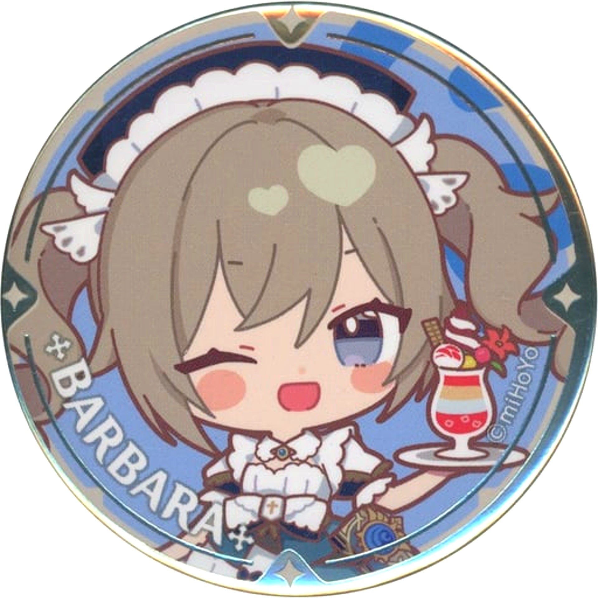 Barbara Genshin Impact Chibi Character Trading Button Sweets Paradise Feast of the Breezes [USED]