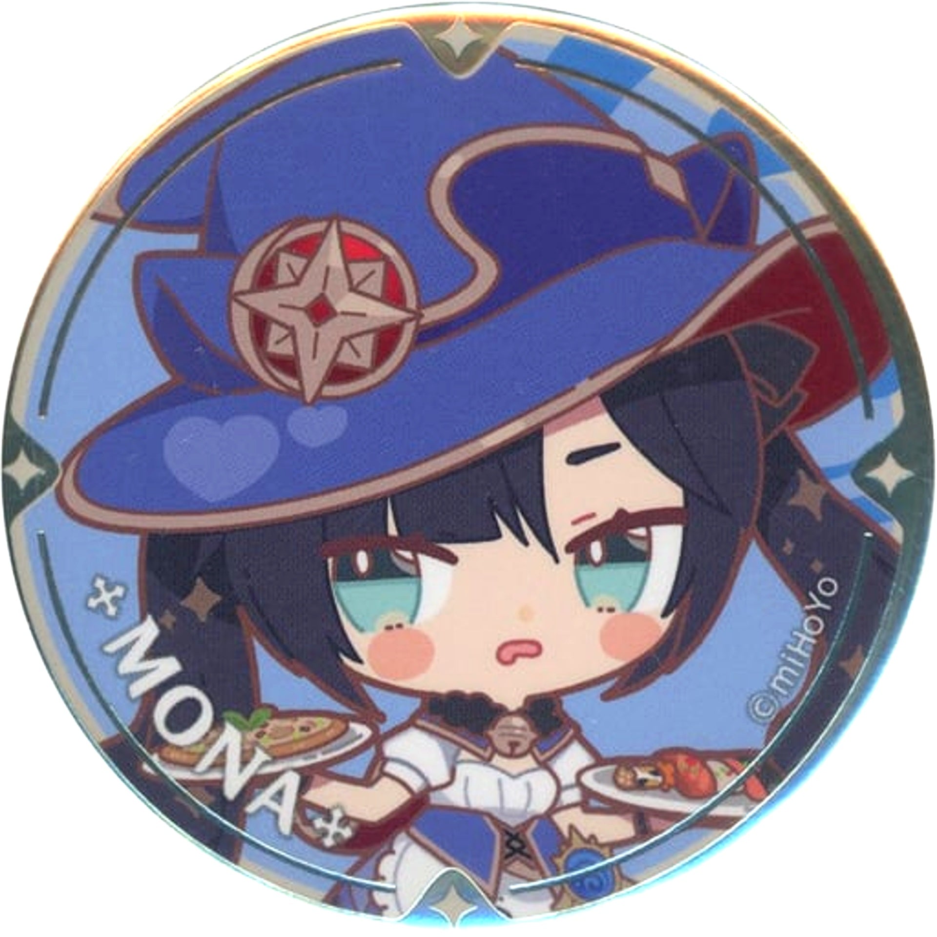 Mona Genshin Impact Chibi Character Trading Button Sweets Paradise Feast of the Breezes [USED]