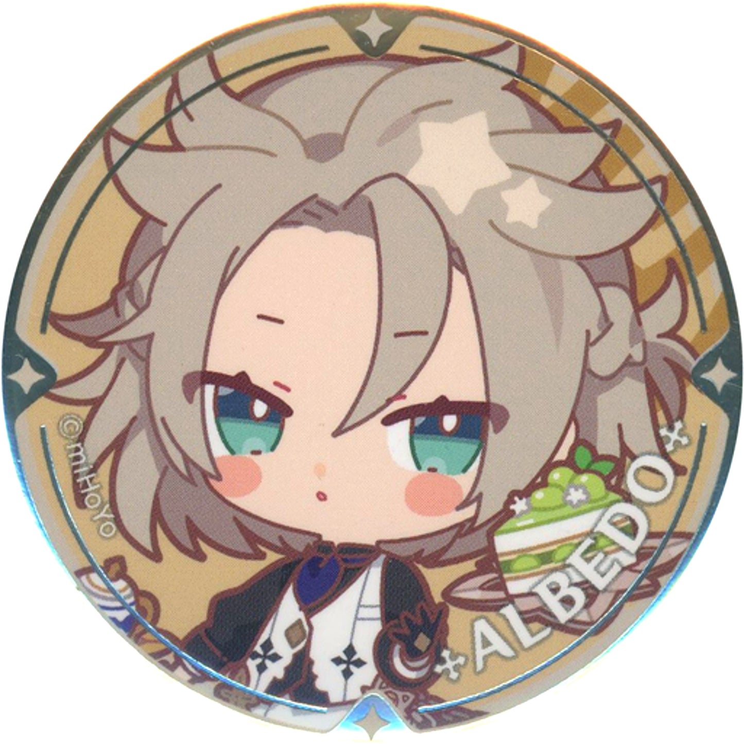 Albedo Genshin Impact Sweets Paradise Feast of the Breezes Chibi Chara Trading Button [USED]