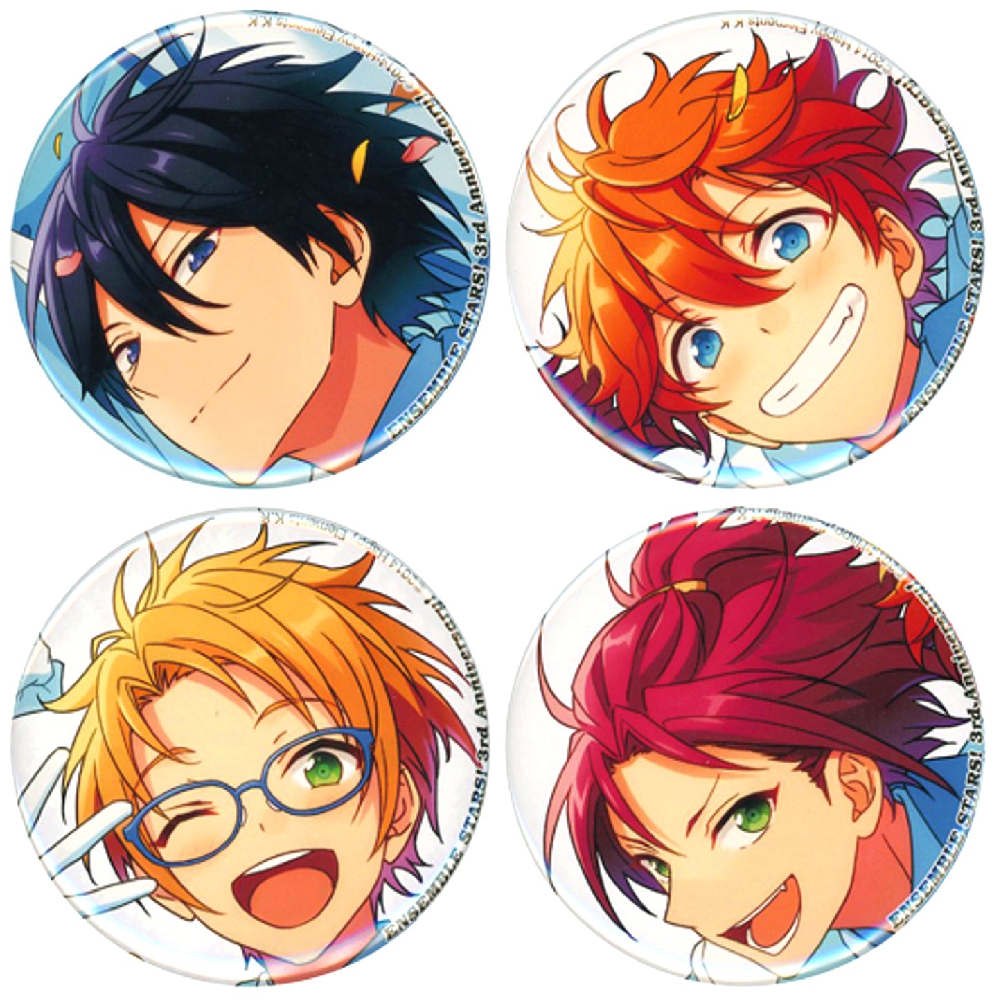 Single Item Trickstar Ensemble Stars! Set of 4 Button Bs-LOG July 2018 Issue Animate Limited Set Bonus [USED]