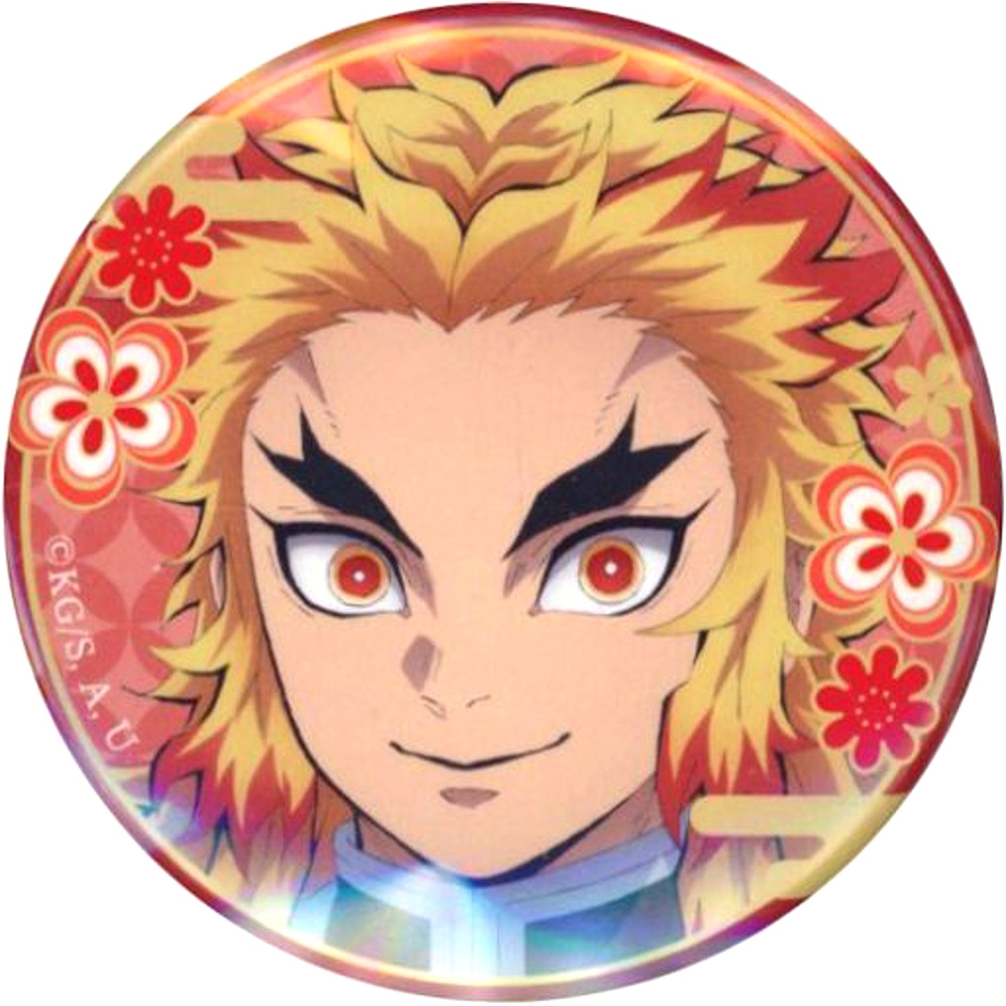 Kyojuro Rengoku 1 Front Demon Slayer: Kimetsu no Yaiba Char Badge Collection 1 [USED]