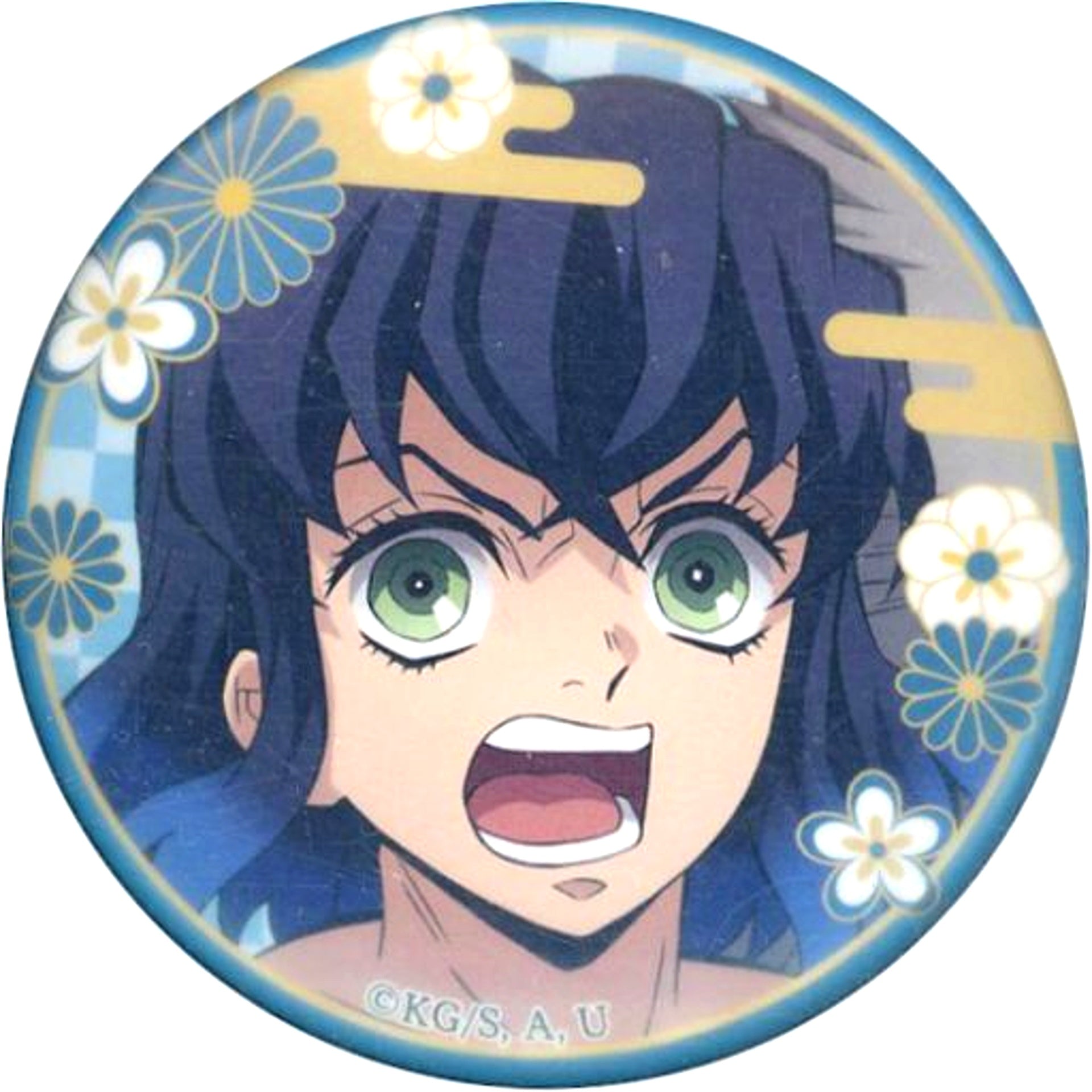 Inosuke Hashibira 1 Front Demon Slayer Character Badge Collection Part 2 Button [USED]