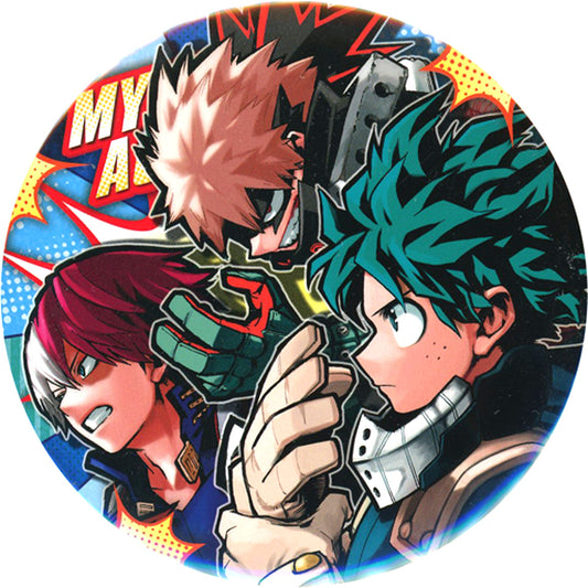 Izuku Midoriya Katsuki Bakugo Shoto Todoroki Side View My Hero Academia Exhibition DRAWING SMASH Collection Button BIG Strongest Trio Ver. [USED]