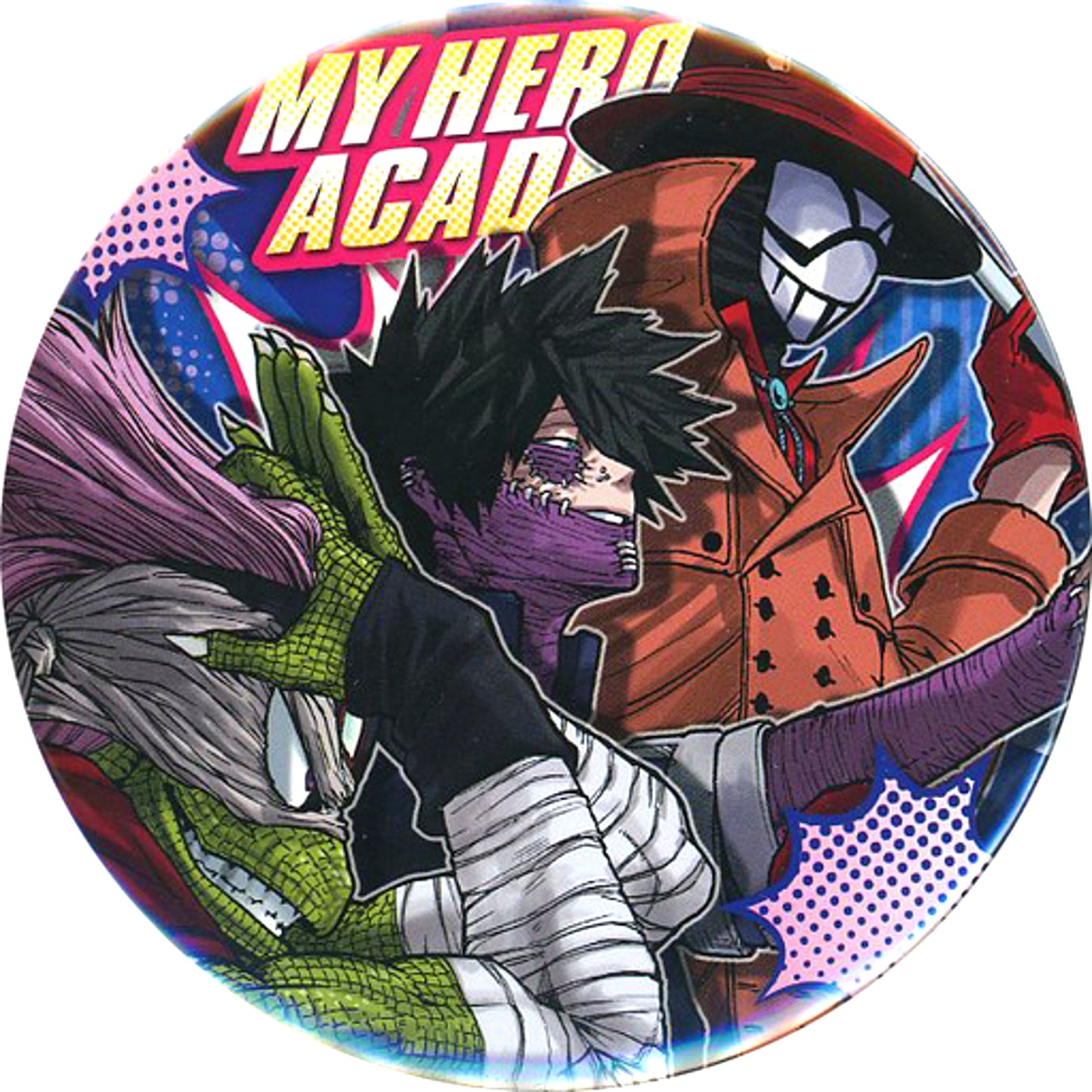 Dabi & Mr. Compress & Spinner My Hero Academia Exhibition DRAWING SMASH Collection Button BIG Strongest Trio Ver. [USED]