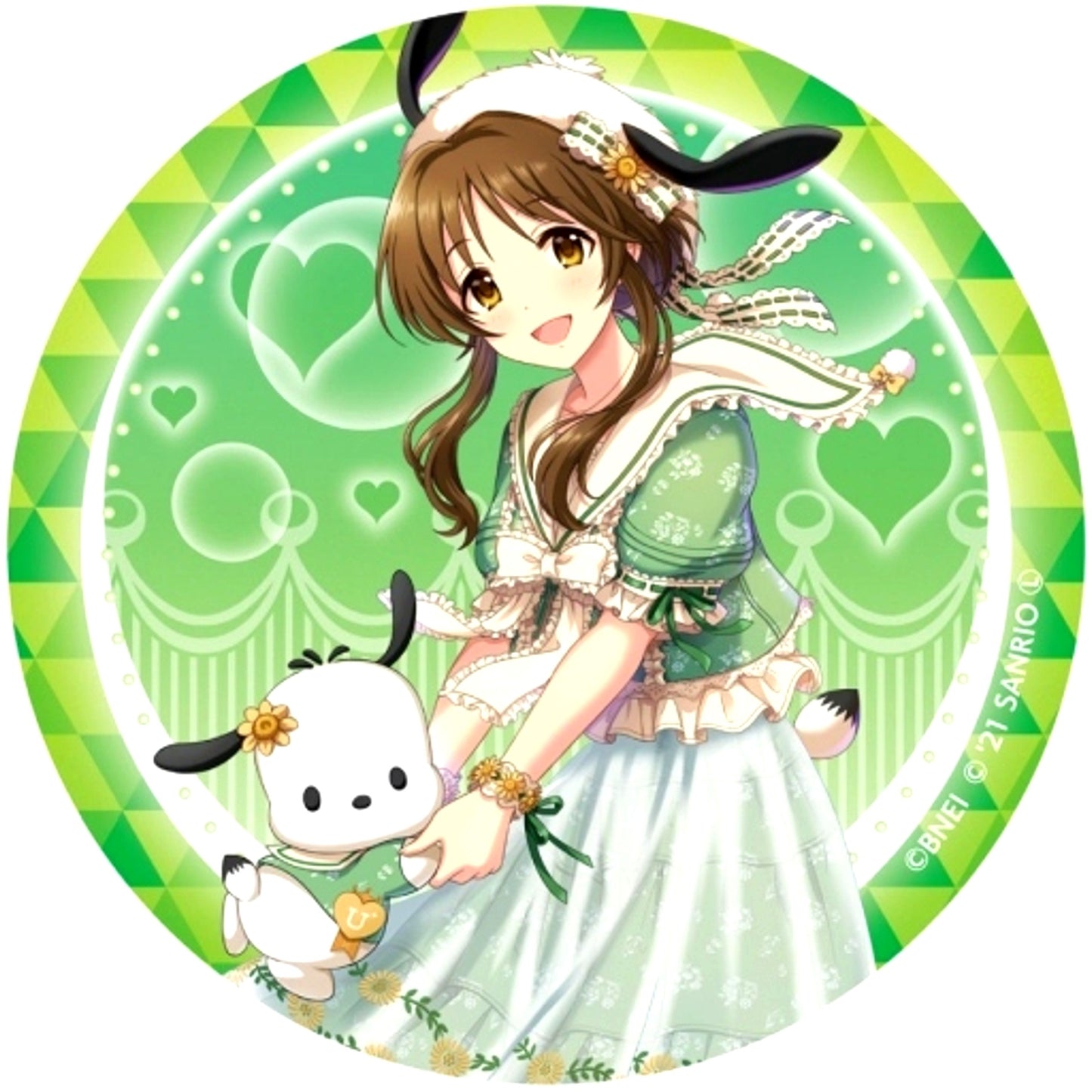 Aiko Takamori x Pochacco Glitter Button The Idolmaster Cinderella Girls x Sanrio Characters [USED]