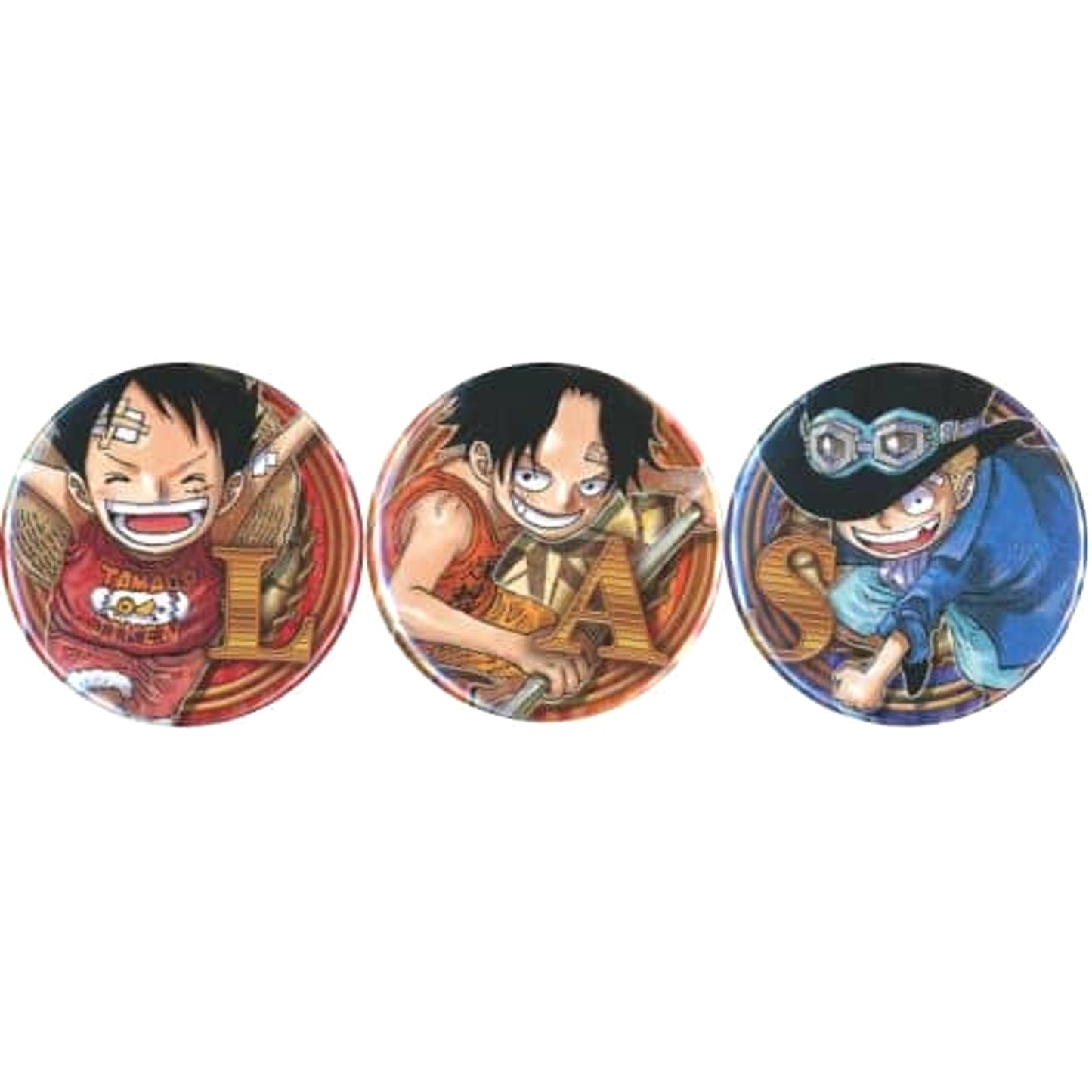 Luffy Ace Sabo One Piece Set of 3 Button Three Brothers Set Jump Festa 2019 Limited [USED]