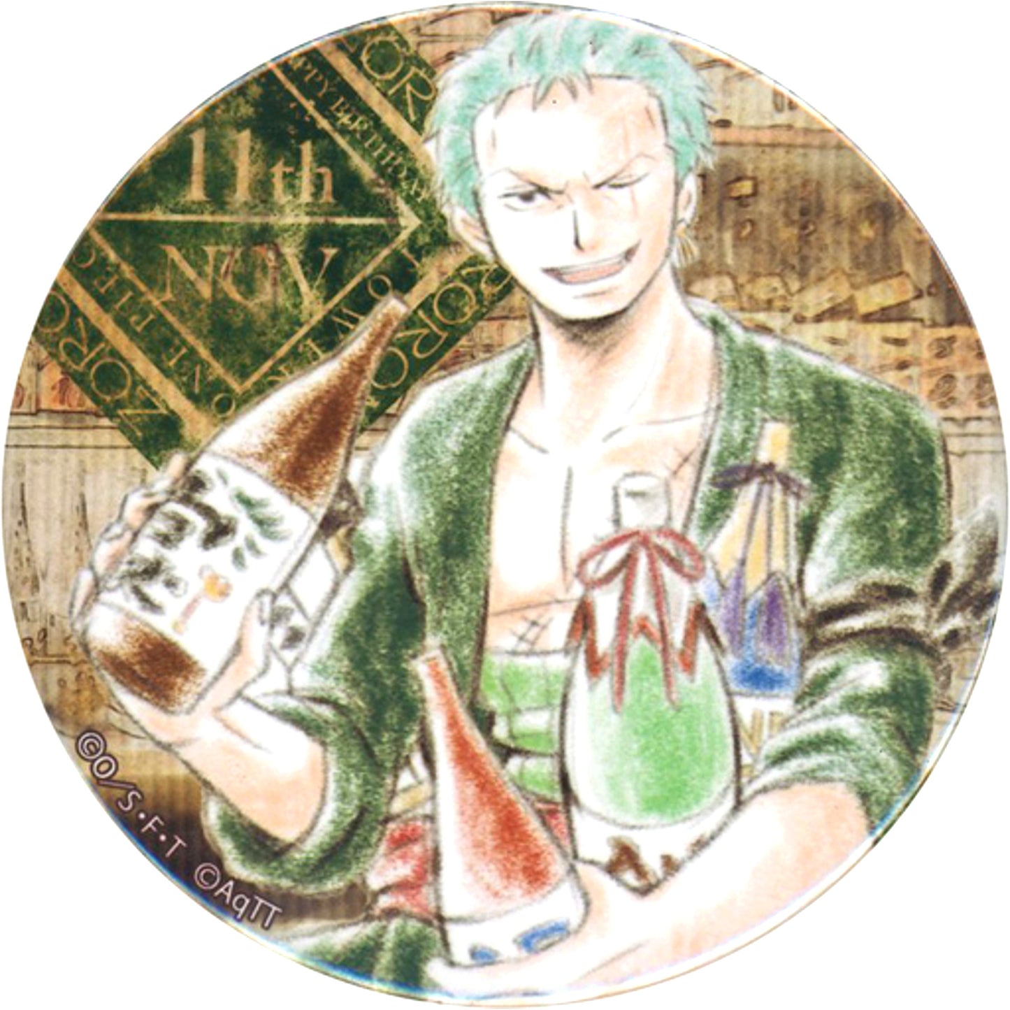Roronoa Zoro One Piece Tokyo One Piece Tower Birthday Button 2019 Mugiwara Store Ltd [USED]