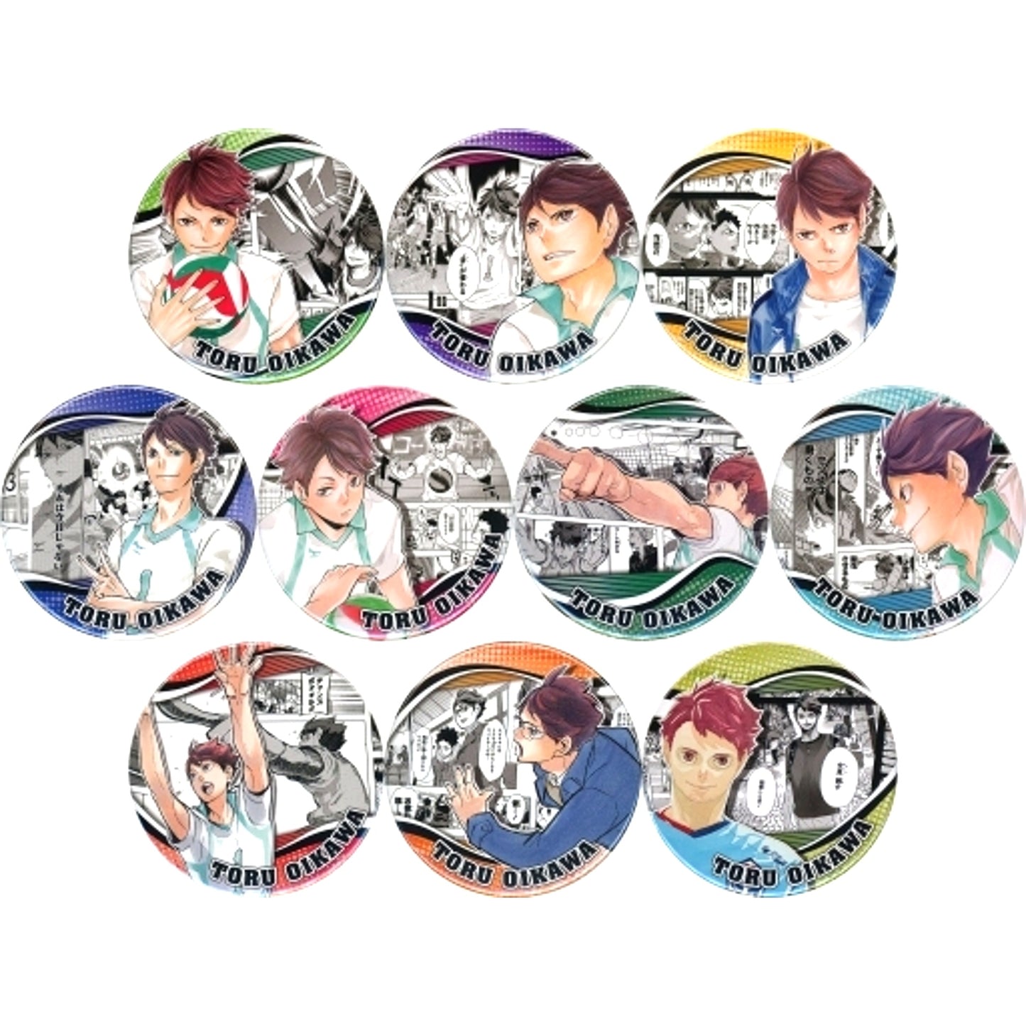Set of 10 Toru Oikawa Haikyu Collection Button HEROES [USED]