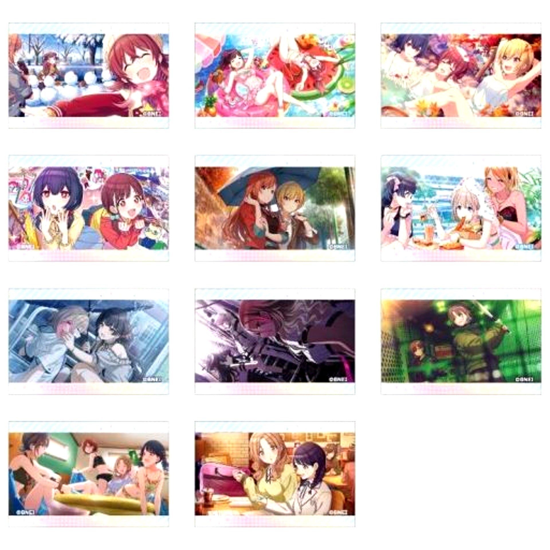 Set of 11 The Idolmaster Shiny Colors Trading Square Tin Badge Vol. 2 [USED]