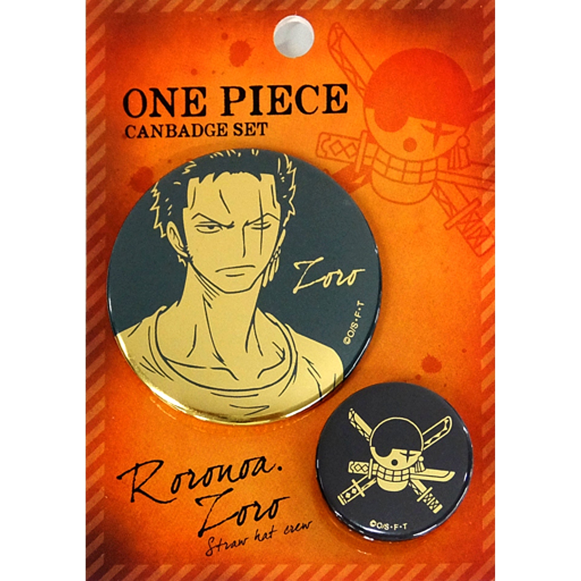 Set of 2 Roronoa Zoro One Piece Foil Stamped Button [USED]