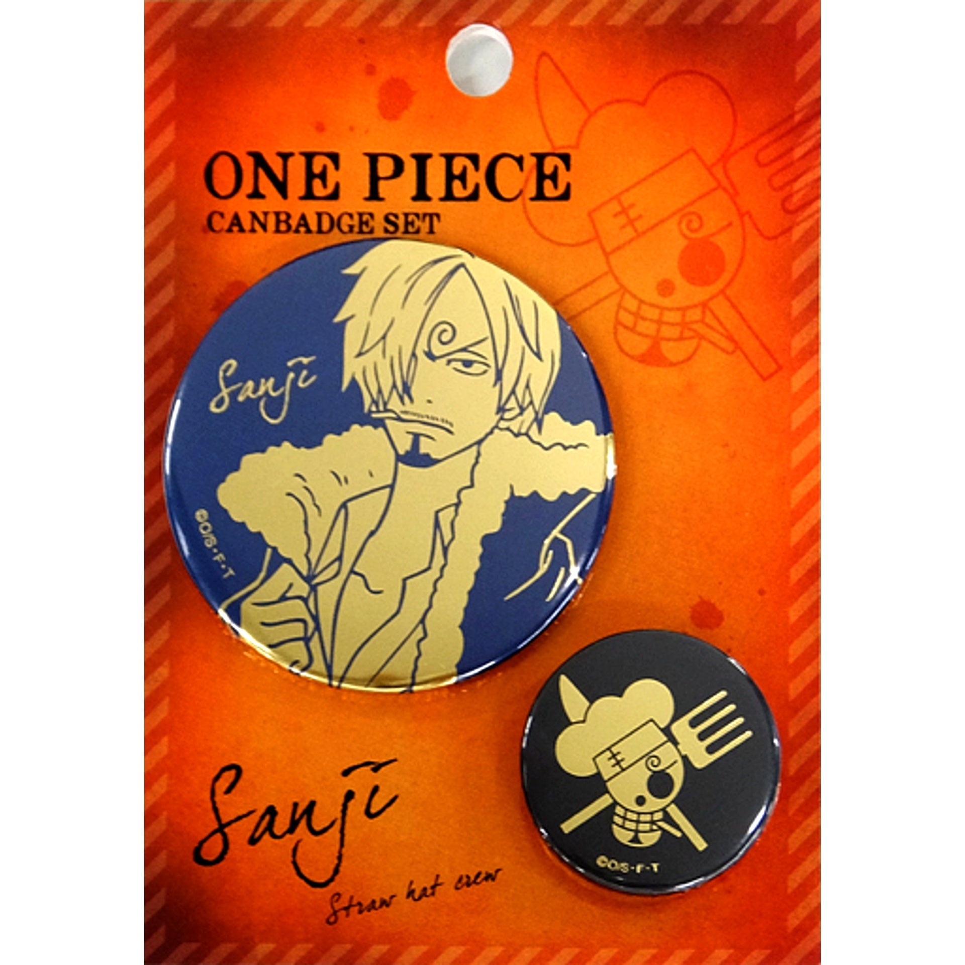Set of 2 Sanji One Piece Foil Stamped Button [USED]