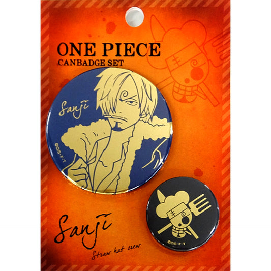 Set of 2 Sanji One Piece Foil Stamped Button [USED]