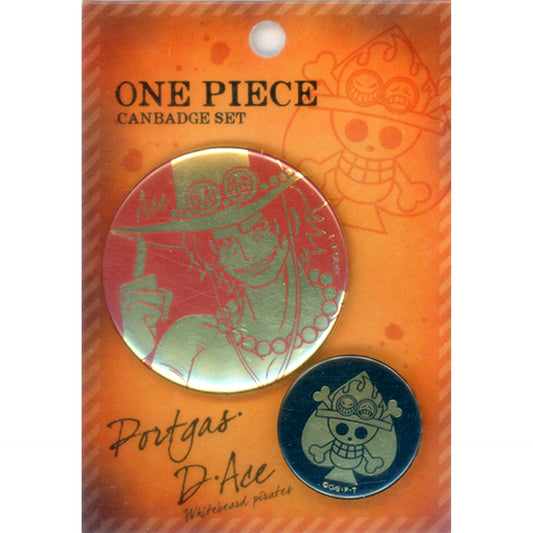 Set of 2 Portgas D. Ace One Piece Foil Stamped Buttons [USED]