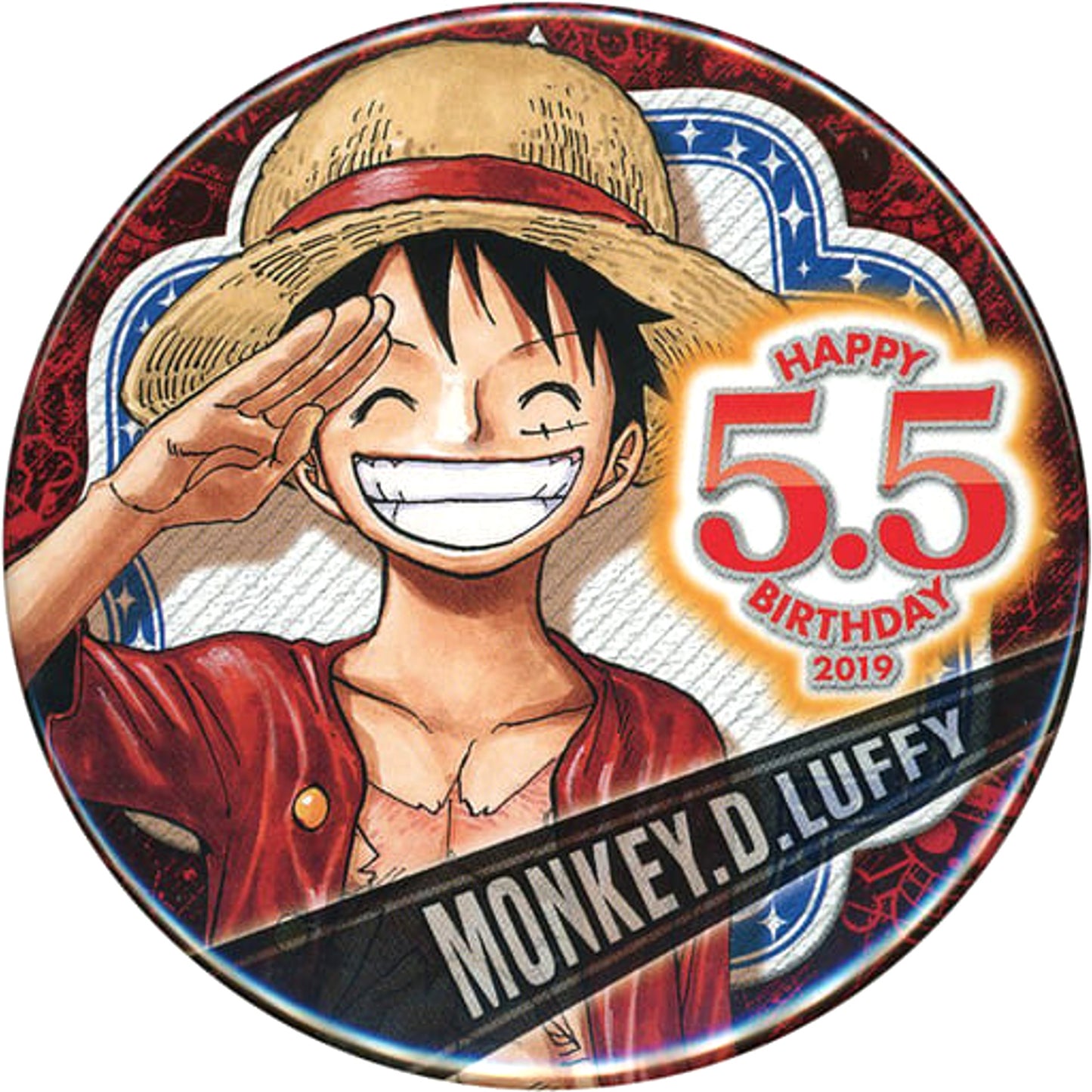 One Piece Monkey D. Luffy 2019 Birthday Can Badge Buttons [USED]