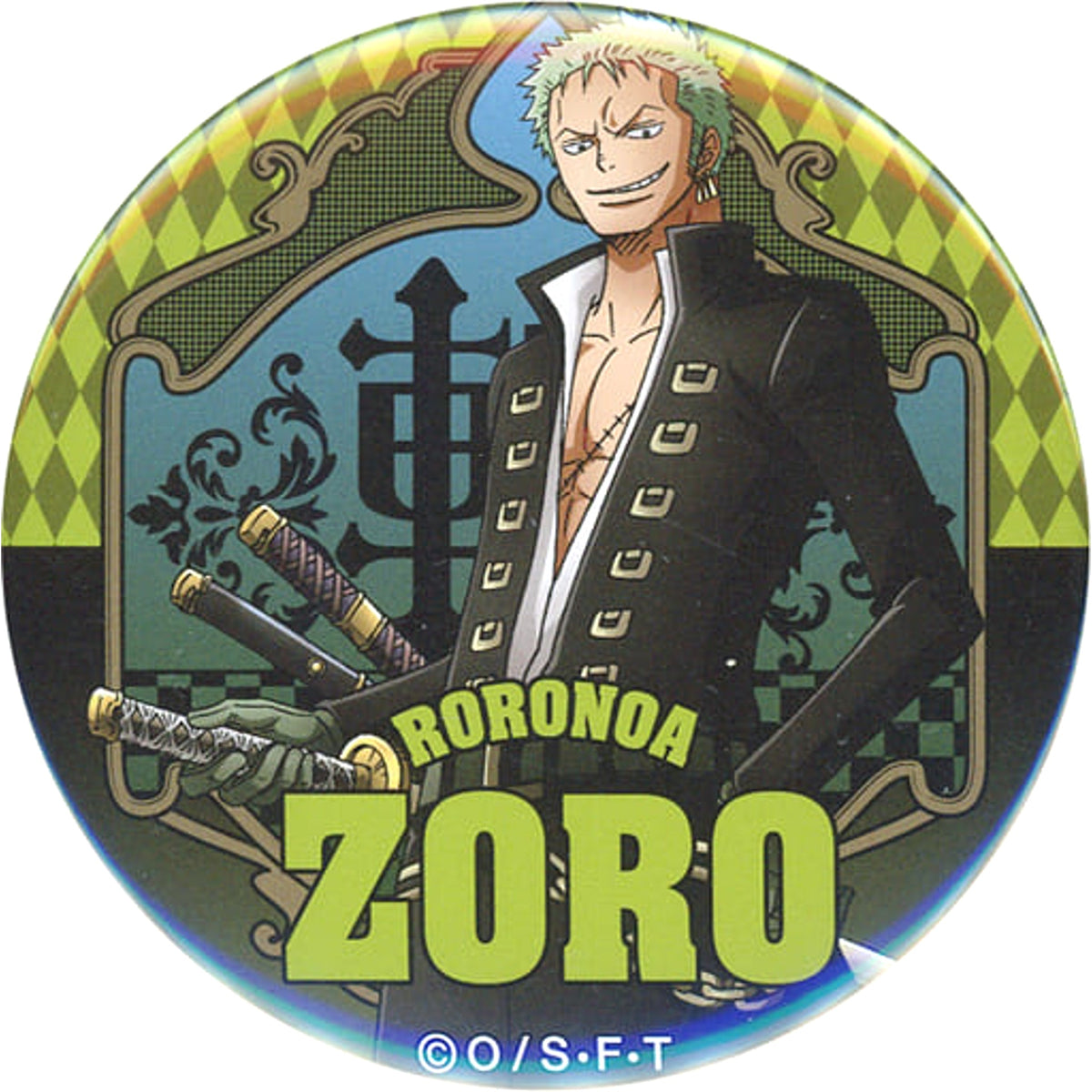 One Piece Roronoa Zoro Yakara Can Badge Part 19 Phantom of Nightmare Straw Store Limited Buttons [USED]