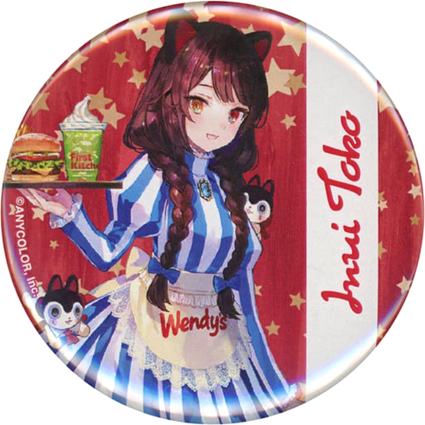VTuber Nijisanji Toko Inui Natural Proportions Trading Can Badge Wendy's & First Kitchen Limited Buttons [USED]