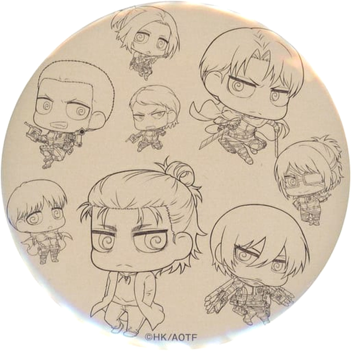 Attack on Titan Ellen Yeager & Others Size: L Chimi Chara Can Badge Buttons [USED]