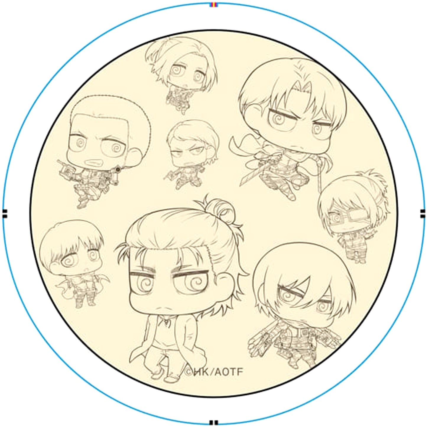 Attack on Titan Ellen Yeager & Others Size M Chimi Chara Can Badge Buttons [USED]