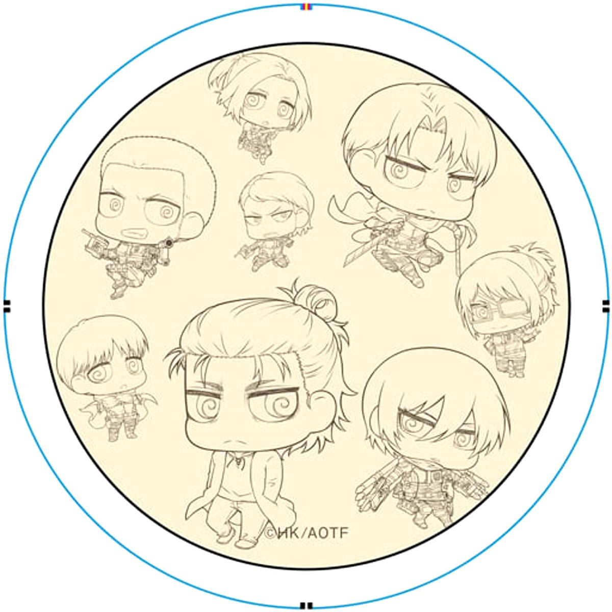 Attack on Titan Ellen Yeager & Others Size M Chimi Chara Can Badge Buttons [USED]