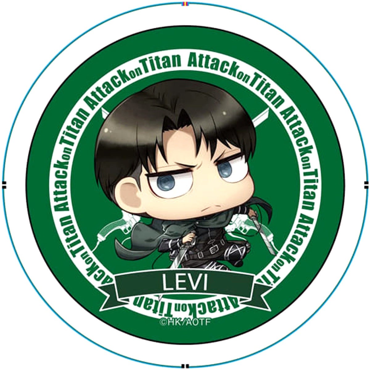 Attack on Titan Levi Ackerman Green Size M Chimi Chara Can Badge Buttons [USED]